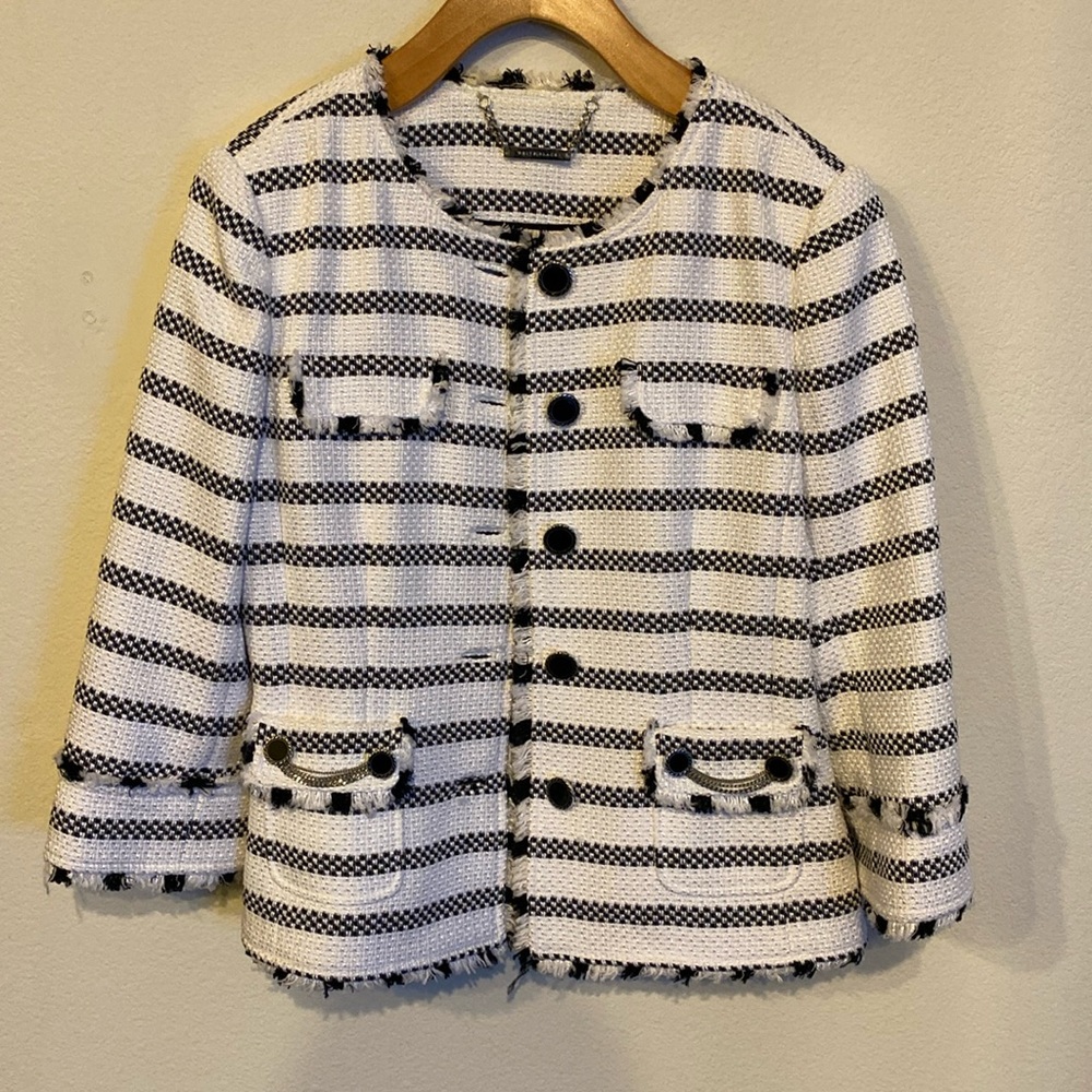 Tweed jacket white and black. Whitehouse black market. Size 4